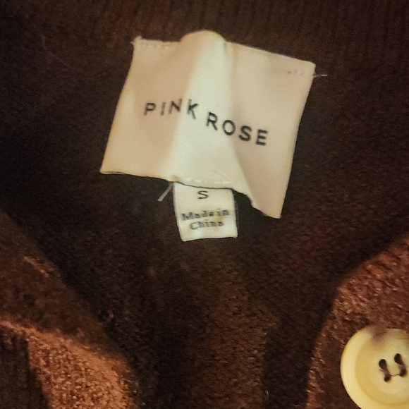 Pink Rose Women's Brown Cardigan Sweater - Picture 2 of 5